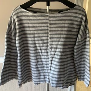 Lou & Grey striped 3/4 sleeve top womens Large